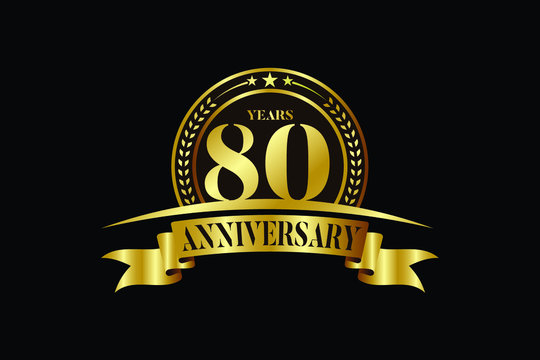80th years anniversary logo template Vector design birthday celebration