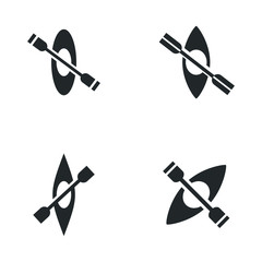 Kayak Canoe Boat icon template color editable. kayaking symbol vector sign isolated on white background illustration for graphic and web design.
