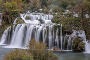 Fototapeta na wymiar Cascading Waterfalls Skradinski Buk. Krka