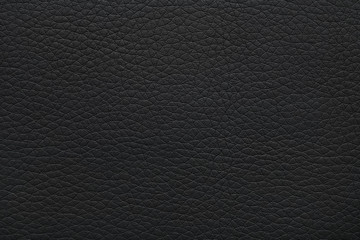 Texture of black leather as background, closeup