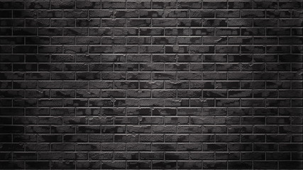 Naklejka na ściany i meble Brick wall, background, brick background for design, black, shabby