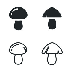 mushroom icon template color editable. mushroom symbol vector sign isolated on white background illustration for graphic and web design.