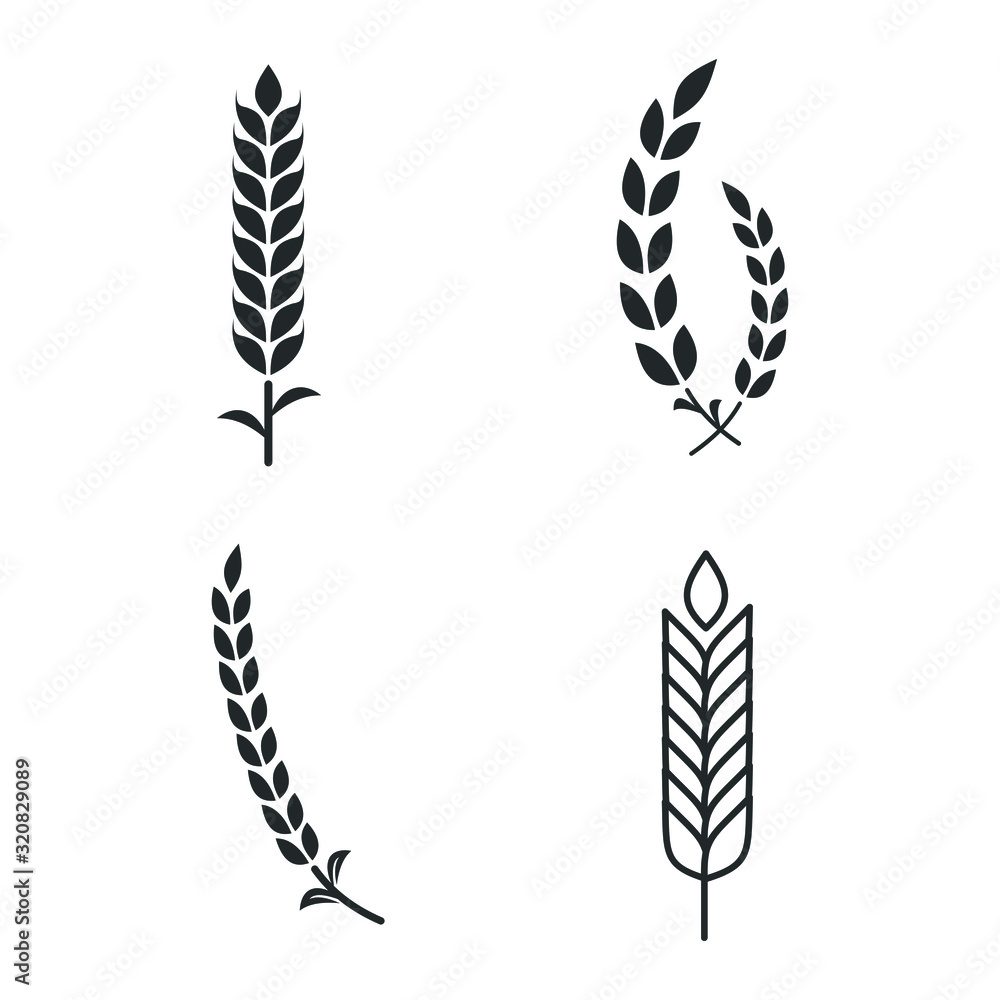 Aufkleber wheat icon template color editable. agriculture symbol vector sign isolated on white background illu