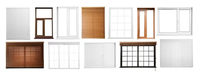 Fotobehang Set with different windows on white background © New Africa