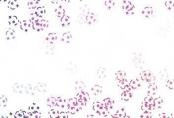 Light Pink vector background with arithmetic signs.