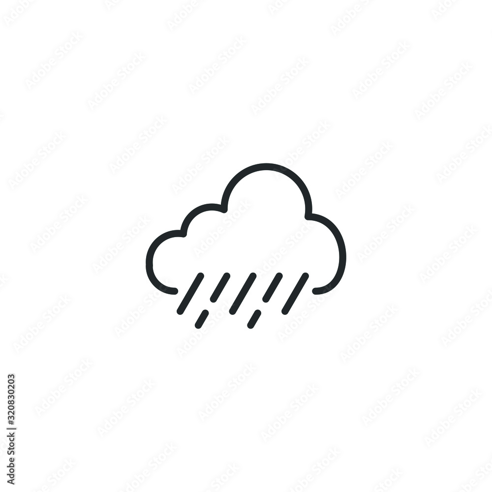 Leinwandbilder hard rain icon template color editable. cloud and rain symbol vector sign isolated on white backgrou
