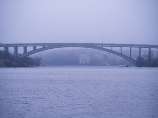 bridge in fog