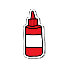 ketchup doodle icon, vector illustration