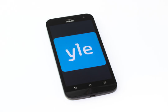 Kouvola, Finland - 23 January 2020: Yle app logo on the screen of smartphone Asus