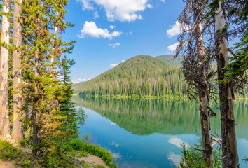 Majestic mountain lake in Canada. Lightning Lake in Manning Park in British Columbia.