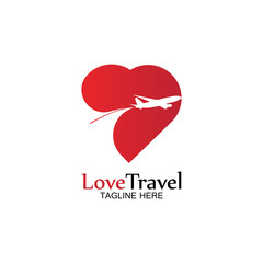 Love Travel logo vector icon design template