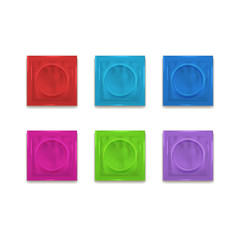 Realistic 3d Detailed Latex Condom Package Set. Vector