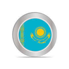 The national flag of the Republic of Kazakhstan is isolated in official colors.