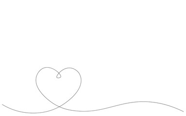 Valentine day heart background line drawing vector illustration