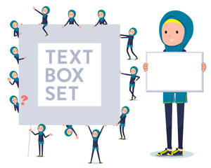 flat type Arab women Navy Sportswear_text box