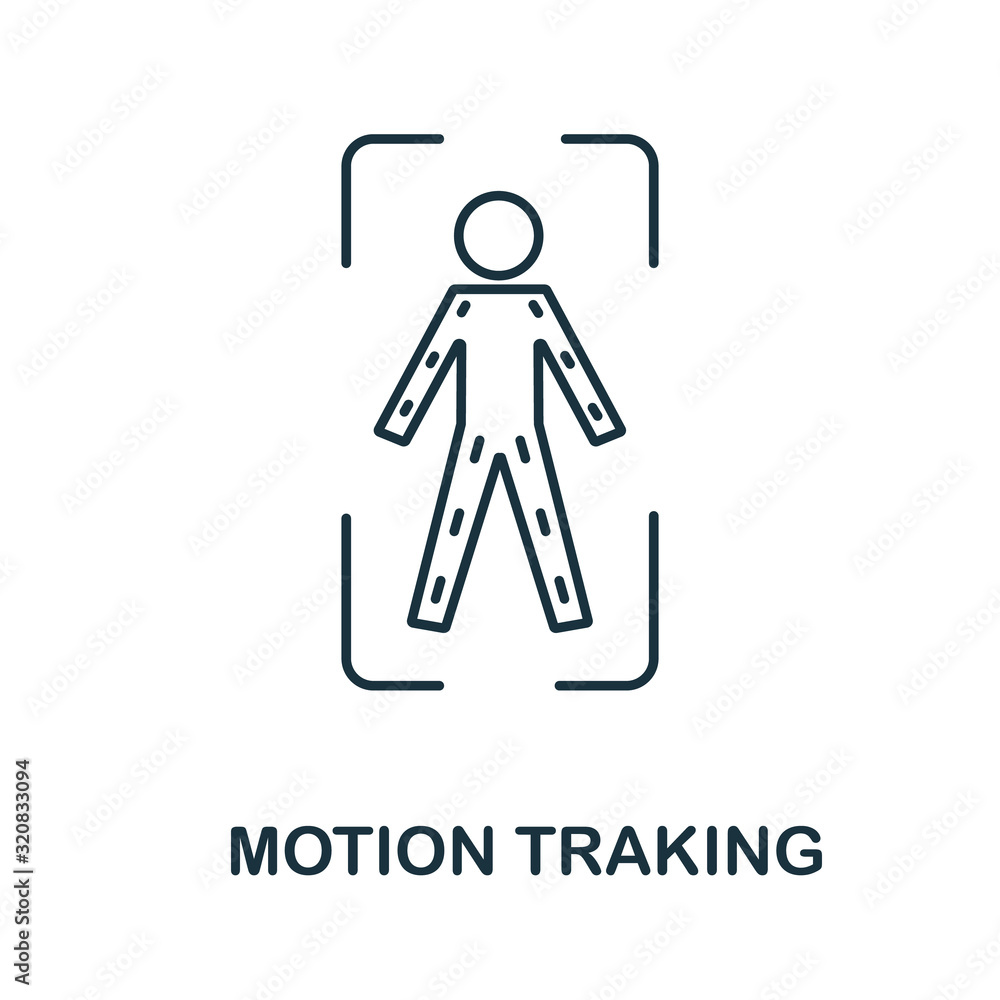 Aufkleber motion tracking icon from augmented reality collection. simple line element motion tracking symbol f