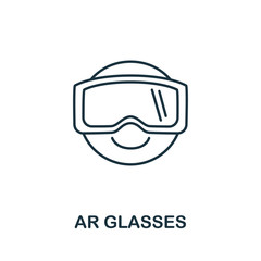 Ar Glasses icon from augmented reality collection. Simple line element Ar Glasses symbol for templates, web design and infographics