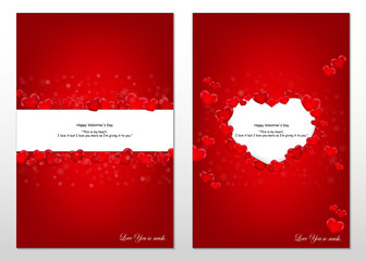 Happy Valentine's Day for postcard of message ( This is my heart, I love it but I love you more so I’m giving it to you) with Red heart of romance on red background of vector.