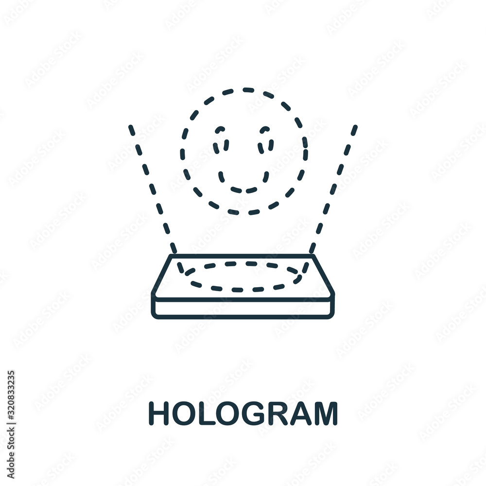 Aufkleber hologram icon from augmented reality collection. simple line element hologram symbol for templates, 