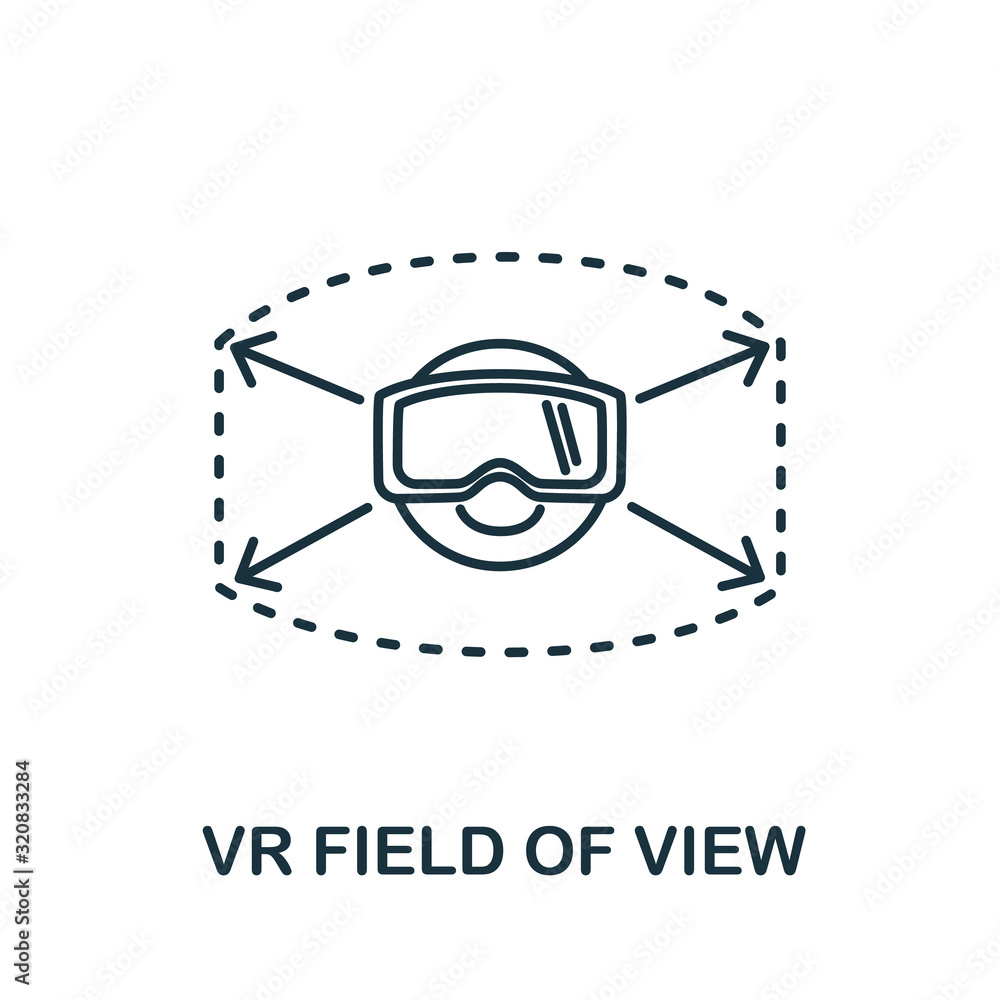 Aufkleber vr field of view icon from augmented reality collection. simple line element vr field of view symbol