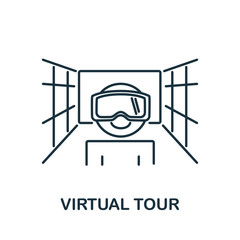 Virtual Tour icon from augmented reality collection. Simple line element Virtual Tour symbol for templates, web design and infographics