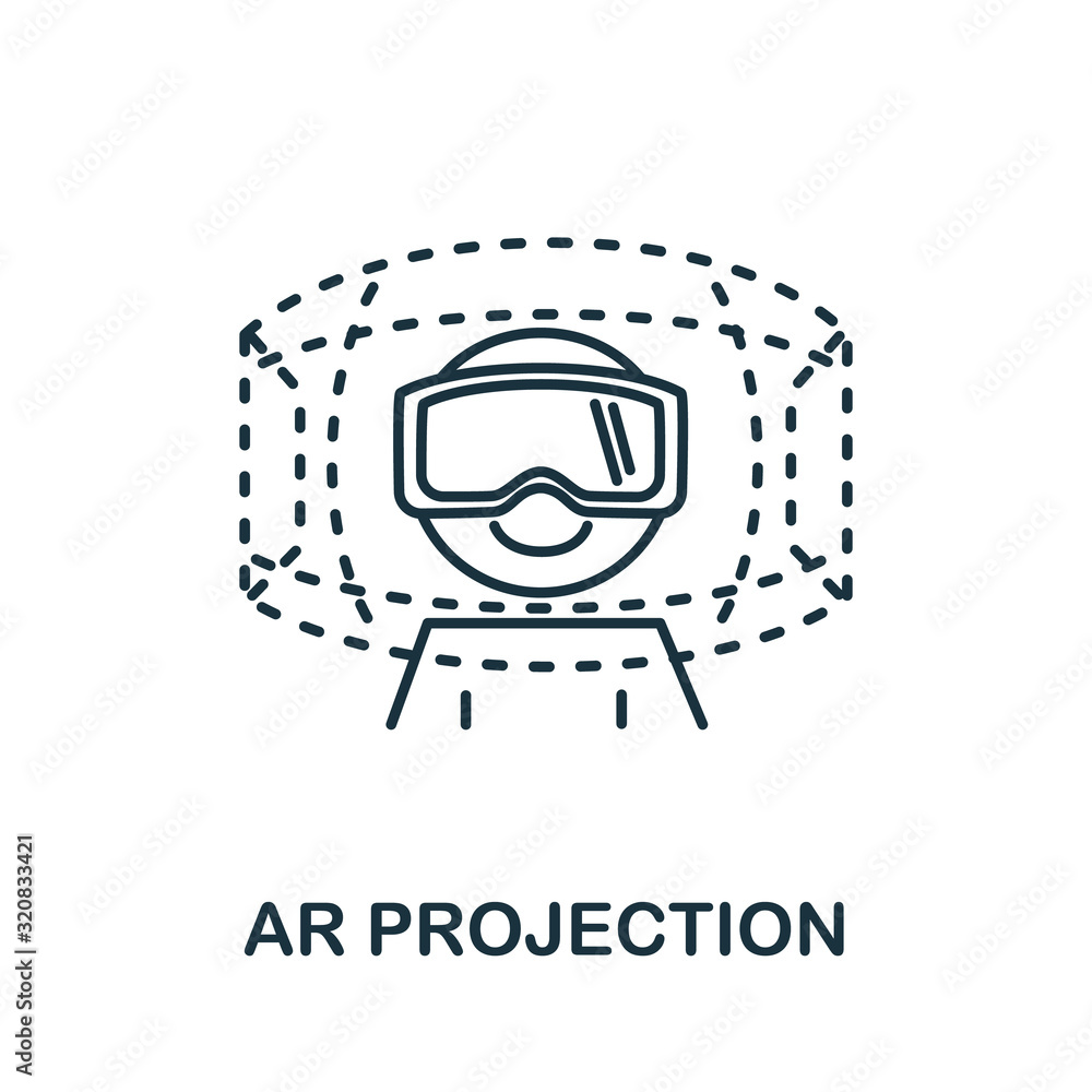 Aufkleber ar projection icon from augmented reality collection. simple line element ar projection symbol for t
