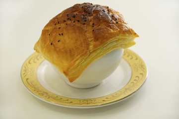 Food portrait of Puff Pastry Soup