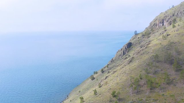 ProRes. Hills on the shore of the lake Baikal. Landscape.