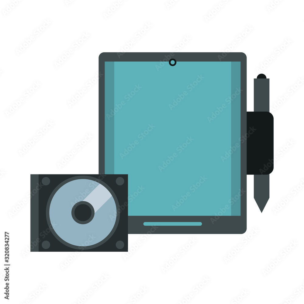 Poster tablet device with compact disk