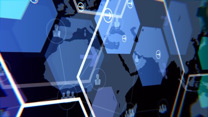 Hexagon abstract blue background. Technology background, from series best concept of global business