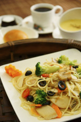 Food portrait of Italian Cuisines spaghetti