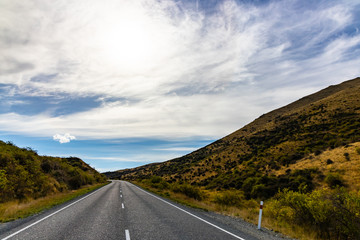 country road and sky in Newzealand