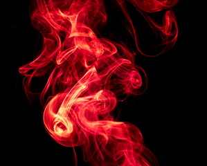 Obraz premium Red smoke on black background