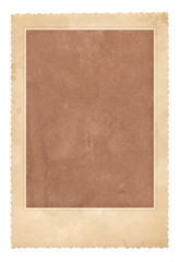Fototapeta premium Old photo frame. Vintage paper. Retro card. Isolated on white