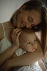 Portrait mother with her little daughter.