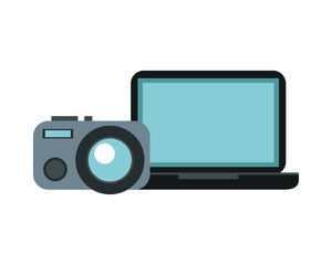 camera photographic device with laptop