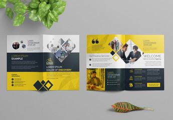 Orange Corporate Bifold Brochure Layout