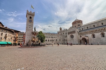 Piazza Duomo in Trento, Italy - obrazy, fototapety, plakaty