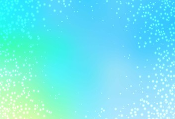 Light Blue, Green vector background with galaxy stars. Blurred decorative design in simple style with galaxy stars. Smart design for your business advert.