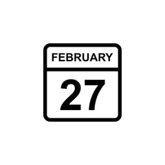 calendar - February 27 icon illustration isolated vector sign symbol