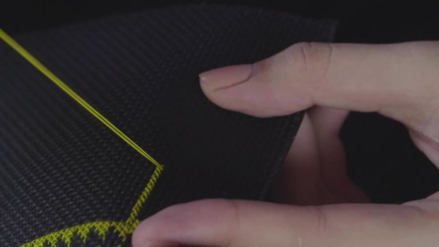 Hands Sewing Ethnic Pattern, Slow Motion