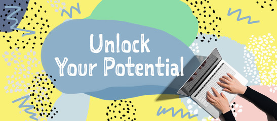 Unlock your potential with person using a laptop computer