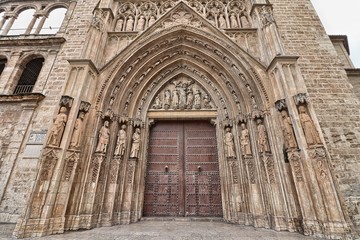 The Portal of the Apostles of the Valencia Cathedral, Spain