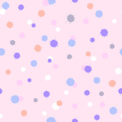 Seamless pattern with paint spots. Vector illustration.