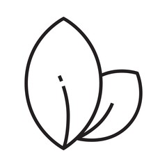 Leaf icon is in line and pixel perfect style. Vector element for organic or astrology website.