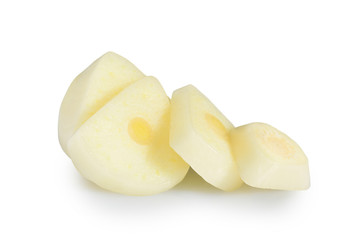 garlic clove isolated over the white background