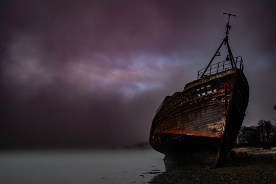 corpach wreck, fort william, highlands, scotland, uk.