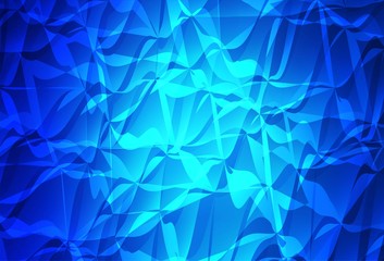 Dark BLUE vector background with polygonal style. Glitter abstract illustration with triangular shapes. Pattern for commercials.