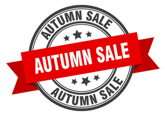 autumn sale label. autumn saleround band sign. autumn sale stamp