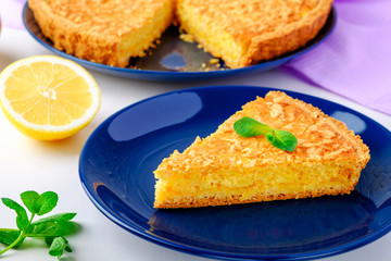 piece of lemon pie on a plate